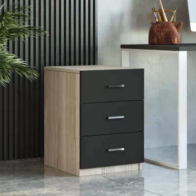 Set mobiljesh për zyre Hanah Home, Vo14-Ob, ngjyrë lis dhe e zezë - 4