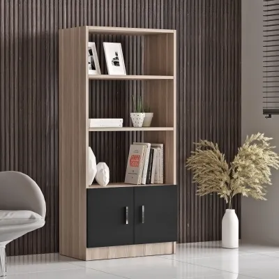 Set mobiljesh për zyre Hanah Home, Vo14-Ob, ngjyrë lis dhe e zezë - 5