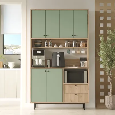 Dollap multifunksional Hanah Home, RE7-SY, ngjyrë lisi dhe e gjelbër - 2