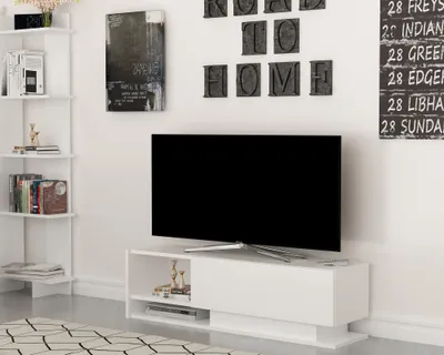 Komodinë për TV Damla, bardhë - 2