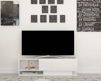 Komodinë për TV Damla, bardhë - 3