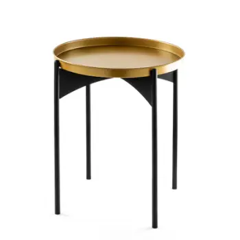 Tavolinë kafeje Hanah Home, SHB-002, metal, e zezë dhe ari