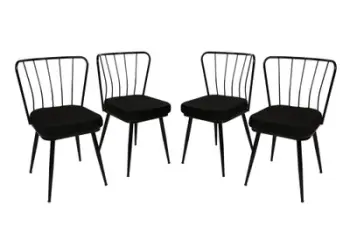 Set karrigash (4 copë), Hanah Home, Yıldız 943 V4, ngjyrë e zezë