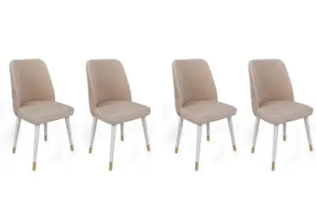 Set Karrigesh (4 Copë) Hugo, krem, bardhë, artë