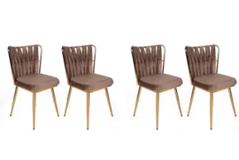 Set karrigesh (4 copë), Hanah Home, Kuşaklı-213 V4, ngjyrë kafe e çelët dhe ari