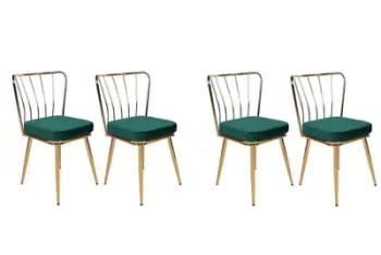 Set karrigesh (4 copë), Hanah Home, Yıldız-930 V4, ngjyrë e gjelbër dhe ari