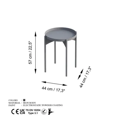 Tavolinë kafeje Hanah Home, SHB-002-D, ngjyrë gri - 7