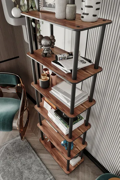 Librari / Raft Librash Bookcase 6 Rect, lejthi - 4