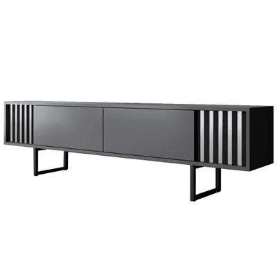 Komodë televizori Hanah Home, Chrome Line, antracit, e zezë - 7