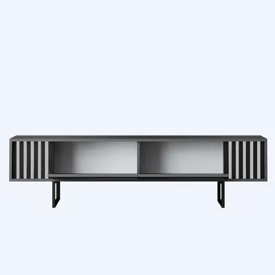 Komodë televizori Hanah Home, Chrome Line, antracit, e zezë - 8