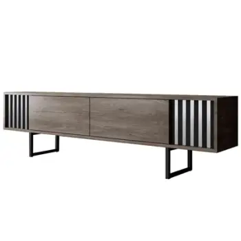 Komodë TV Hanah Home, Chrome Line, ngjyrë arre, e zezë