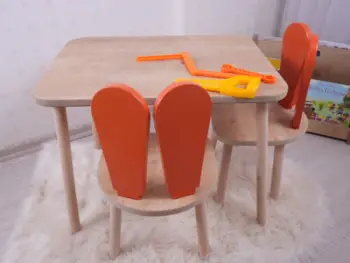 Set Tavoline për Fëmijë Bunny One Chair Set, portokalli, kafe
