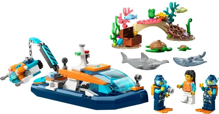 Set LEGO® City 60377 Divers' Exploration Submarine, 182 pjesë - 2