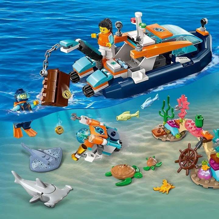 Set LEGO® City 60377 Divers' Exploration Submarine, 182 pjesë - 8