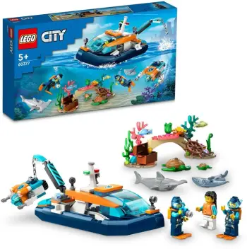 Set LEGO® City 60377 Divers' Exploration Submarine, 182 pjesë