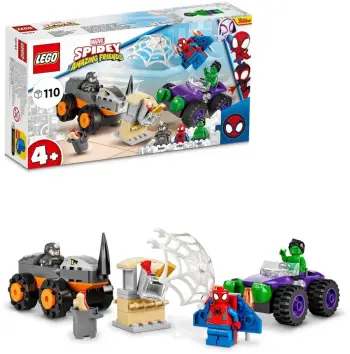 Set lodër LEGO Marvel Super Heroes 10782 Hulk vs. Rhino - a duel of jeeps, 110 pjesë