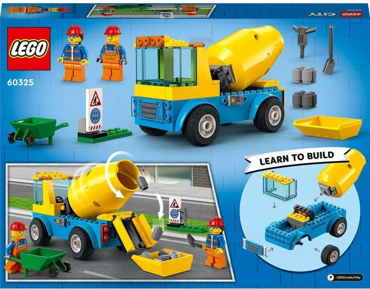 Set lodër LEGO City 60325 Concrete mixer truck, 85 pjesë - 7
