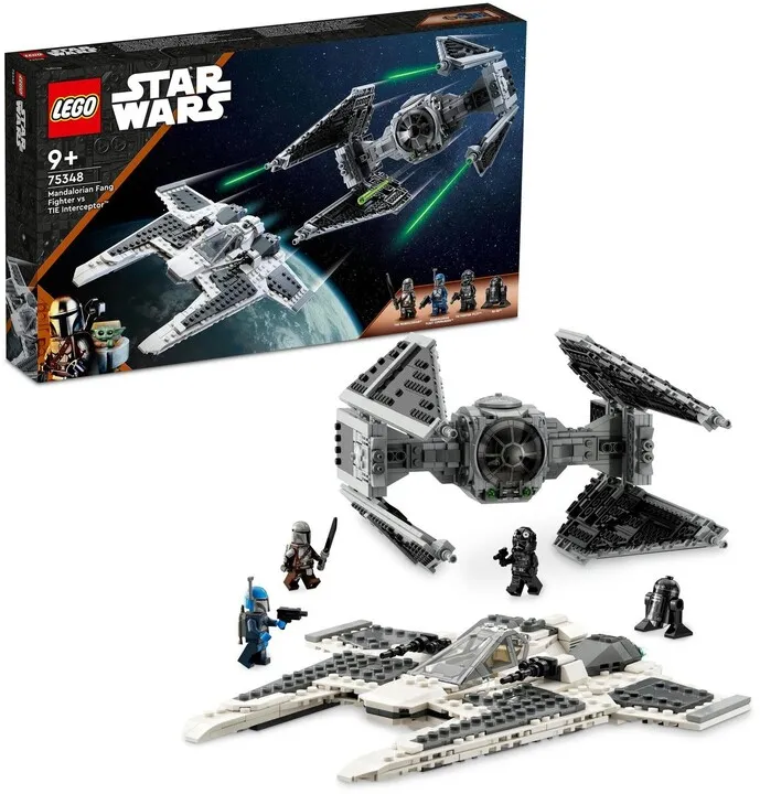 Set LEGO® Star Wars™ 75348 Mandalorian Fang-class fighter versus TIE Interceptor - 1
