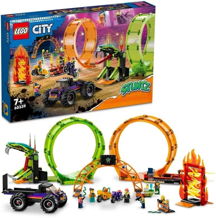 Set lodër LEGO® City 60339 Stunt Double Loop, 598 pjesë - 1