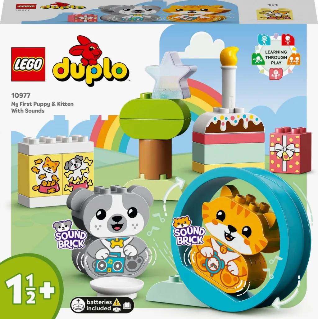 Set lodër LEGO® DUPLO® 10977 My first puppy and kitten making sounds, 22 pjesë - 1