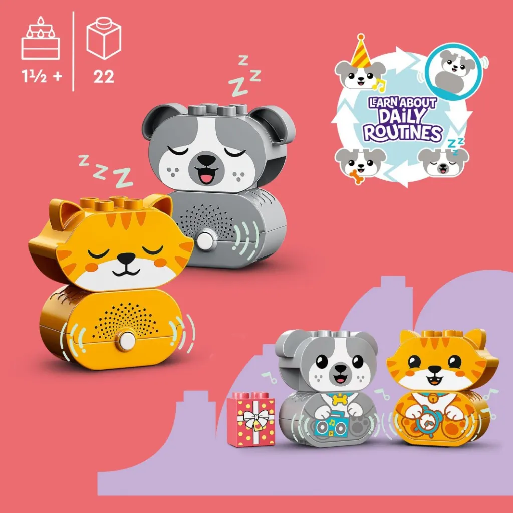 Set lodër LEGO® DUPLO® 10977 My first puppy and kitten making sounds, 22 pjesë - 3