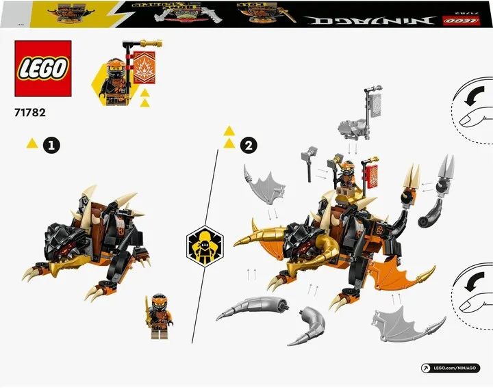 Set LEGO® NINJAGO® 71782 Cole's Earth Dragon EVO, 285 pjesë - 10