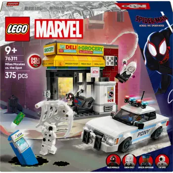 Set ndërtimi LEGO Marvel 76311 Miles Morales vs Spot, 375 pjesë, shumëngjyrësh