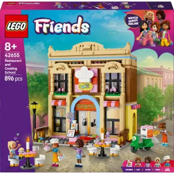 Set ndërtimi LEGO Friends 42655, restorant dhe shkollë gatimi, 896 pjesë, shumëngjyrësh