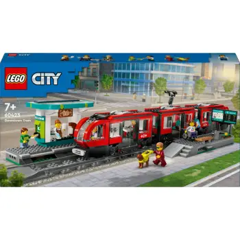 Set LEGO CITY 60423 Downtown Streetcar and Station