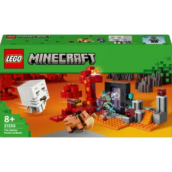 Set ndërtimi LEGO Minecraft 21255 Hinterhalt am Netherportal, shumëngjyrësh