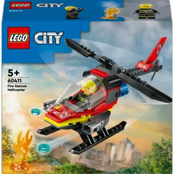 Set ndërtimi LEGO City 60411, helikopter zjarrfikës, 85 pjesë, shumëngjyrësh