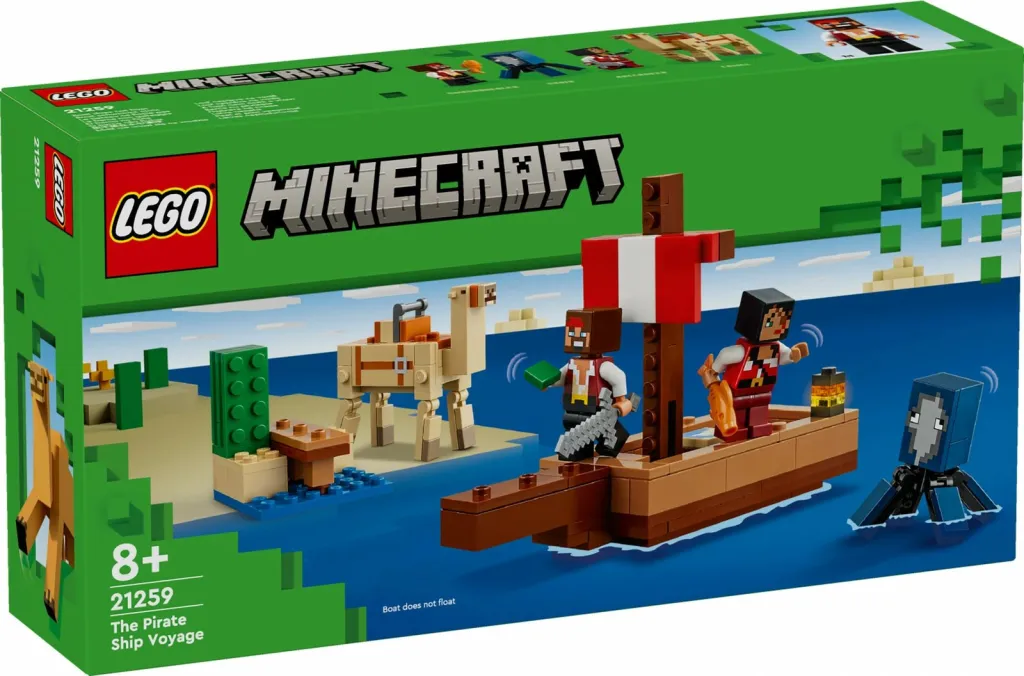 Lodër ndërtime LEGO Minecraft 21259 Pirate Ship Voyage, set piratësh, mbi 8 vjeç, shumëngjyrësh - 4
