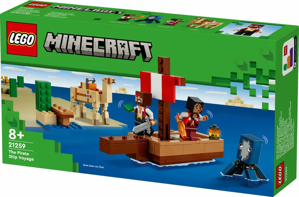 Lodër ndërtime LEGO Minecraft 21259 Pirate Ship Voyage, set piratësh, mbi 8 vjeç, shumëngjyrësh - 5