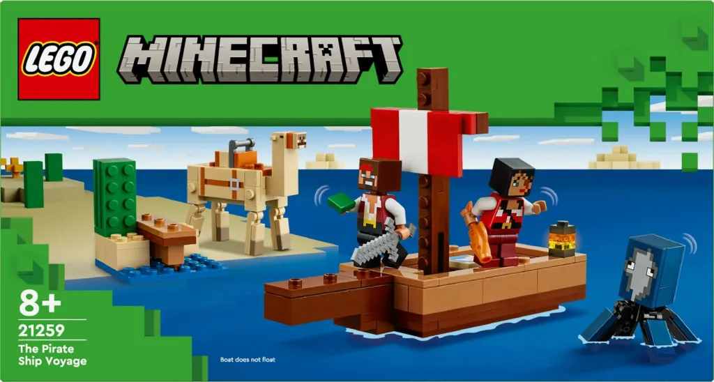 Lodër ndërtime LEGO Minecraft 21259 Pirate Ship Voyage, set piratësh, mbi 8 vjeç, shumëngjyrësh - 6