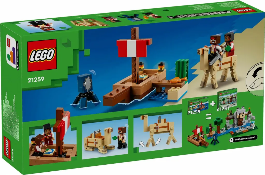 Lodër ndërtime LEGO Minecraft 21259 Pirate Ship Voyage, set piratësh, mbi 8 vjeç, shumëngjyrësh - 7