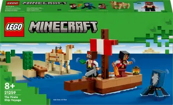 Lodër ndërtime LEGO Minecraft 21259 Pirate Ship Voyage, set piratësh, mbi 8 vjeç, shumëngjyrësh
