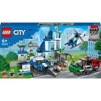 Set ndërtimi LEGO City Police Station, 668 pjesë, plastikë, shumëngjyrësh