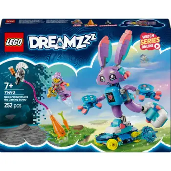 Set ndërtimi LEGO DREAMZzz 71490 Izzie dhe Bunchurro Gaming Lepuri, 252 pjesë, shumëngjyrësh