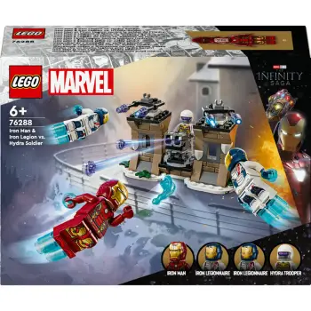 Set ndërtimi LEGO Marvel 76288 Iron Man & Iron Legion kundër HYDRA, shumëngjyrësh