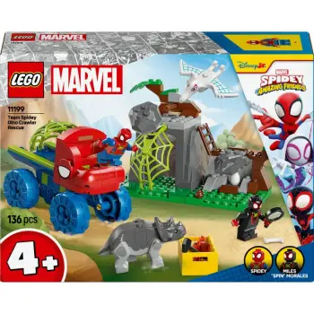 Set ndërtimi LEGO Marvel 11199 Spidey’s Team Dino Crawler Rescue, 136 pjesë, shumëngjyrëshe