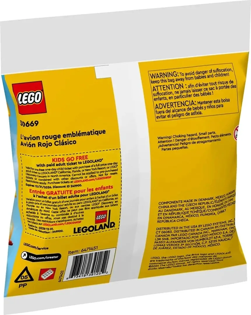 Set LEGO Creator 3 në 1, Iconic Red Plane, 30669, 51 pjesë - 3