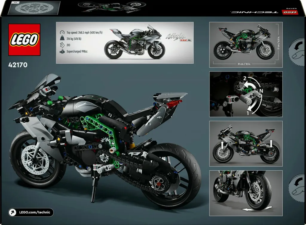 Set ndërtimi LEGO Technic Kawasaki Ninja H2R, 643 pjesë, shumëngjyrësh - 17