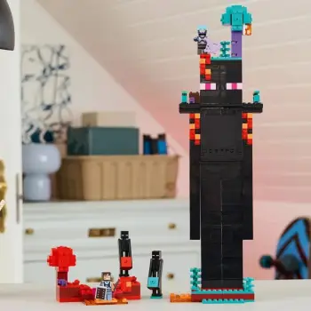 Lodër ndërtuese LEGO Minecraft The Enderman Tower, set aksioni, për fëmijë, shumëngjyrëshe