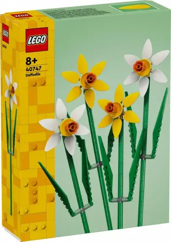 Set ndërtimi me blloqe, LEGO Creator, 40747 Daffodils, 4 kërcenj, për moshat 8+, verdhë/bardhë