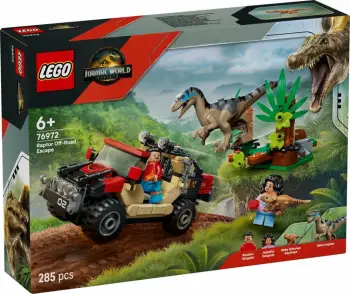Set LEGO Jurassic World 76972 Raptor Off-Road Escape, 285 pjesë