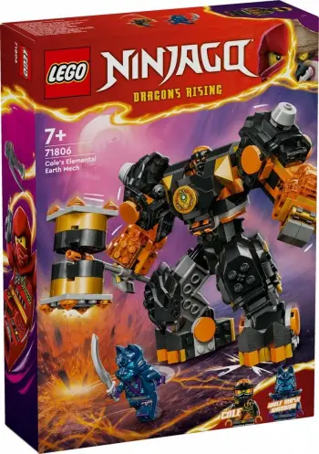 Set LEGO Ninjago Earth Element Mech of Cole 71806, 235 pjesë, për fëmijë