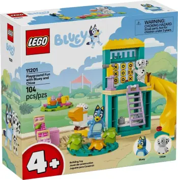 Set LEGO Bluey Playground Fun me Bluey dhe Chloe, 104 pjesë