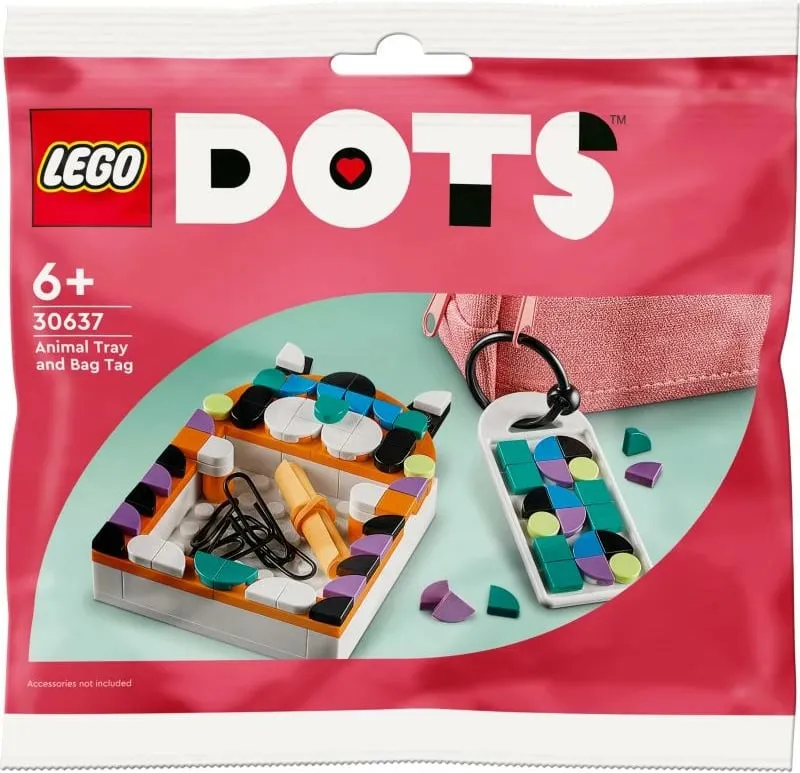 Set lodër LEGO DOTS 30637 tabakë kafshe dhe etiketë çante, polybag - 1