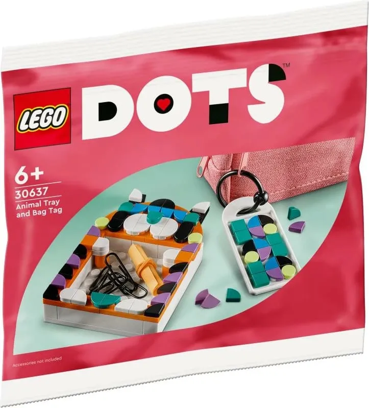 Set lodër LEGO DOTS 30637 tabakë kafshe dhe etiketë çante, polybag - 4