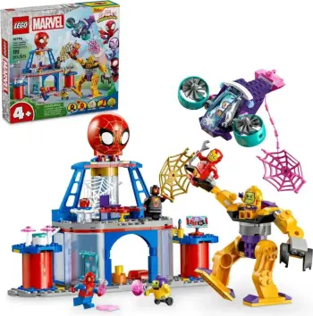 Set LEGO Marvel Team Spidey Web Spinner Headquarters 10794, 5 minifigura, për fëmijë 4+